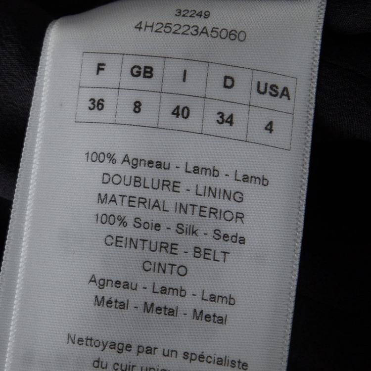 Pre Owned Dior Metallic Floral Painted Lambskin Leather Biker Jacket S