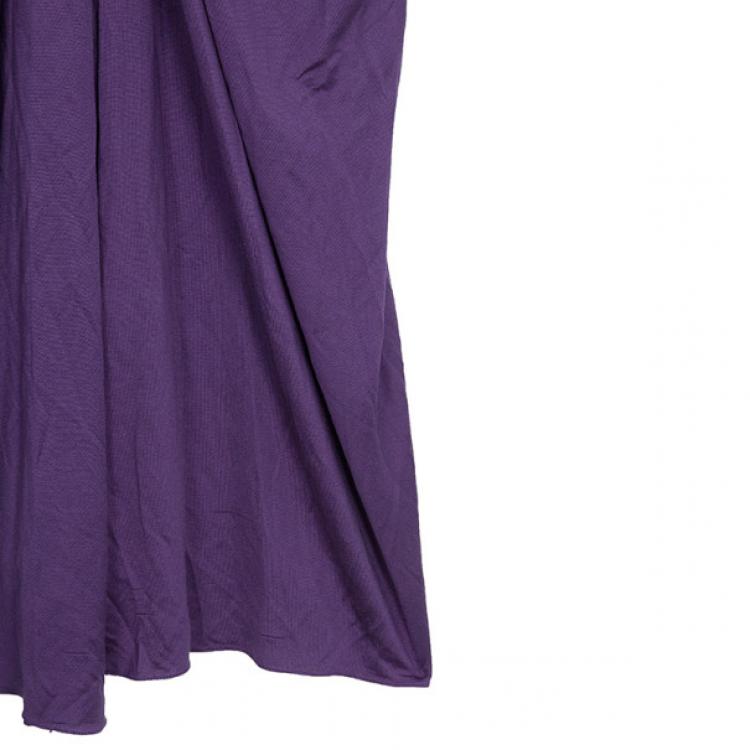 Pre Owned Dior Purple Draped Dress M