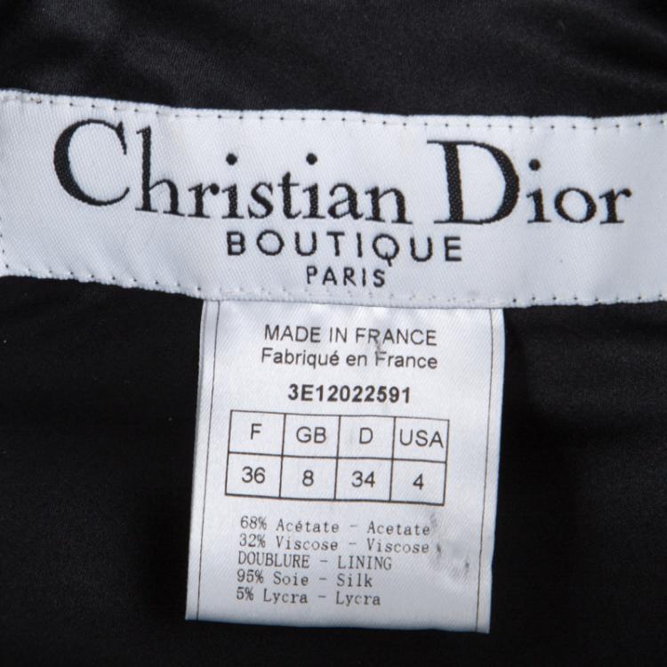 Pre Owned Dior Black Silk Lapel Detail Tailored Blazer S