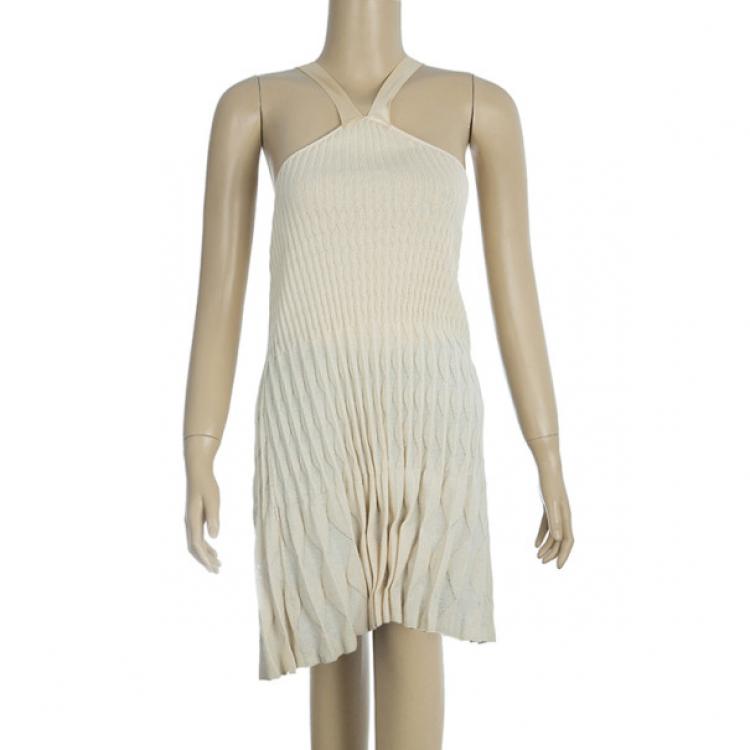 Pre Owned Dior Knit Strapless Dress M