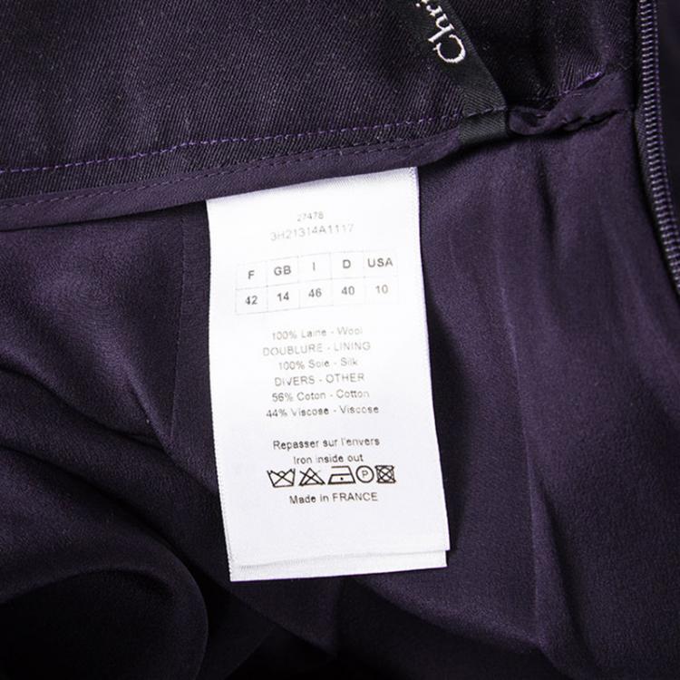 مملوكة مسبقًا Dior Indigo Draped Wool Asymmetric Midi Skirt L