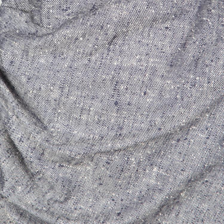 مملوكة مسبقًا Dior Navy Blue Textured Silk Ruched V-Neck Dress M