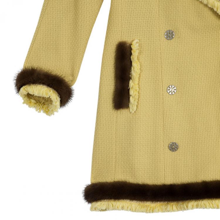Pre Owned Dior Mink Trim Coat M