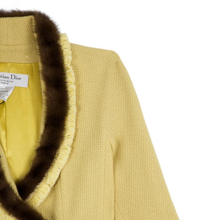 Pre Owned Dior Mink Trim Coat M