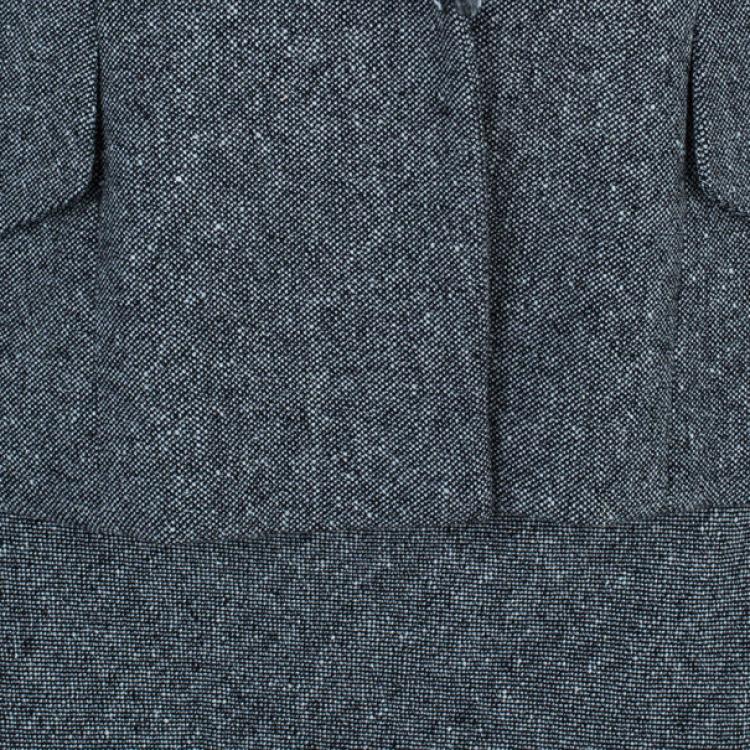 Pre Owned Dior Grey Wool Skirt Suit M/L