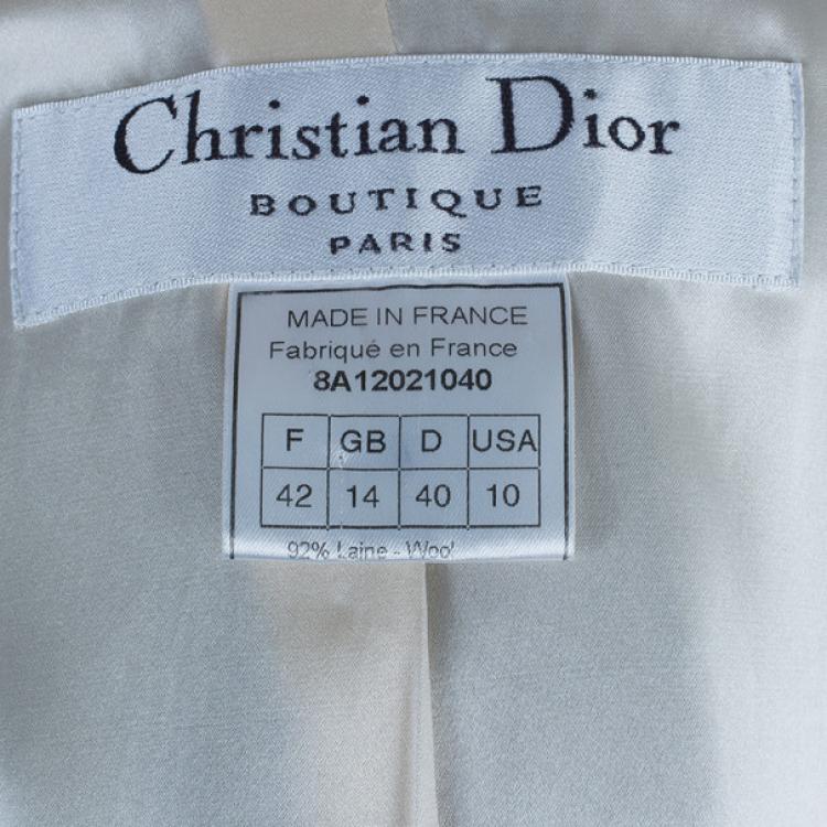 Pre Owned Dior Grey Wool Skirt Suit M/L