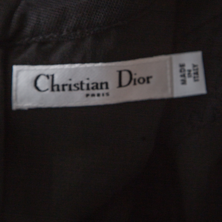 Pre Owned Dior Black Velvet and Lace Paneled Mini Dress M