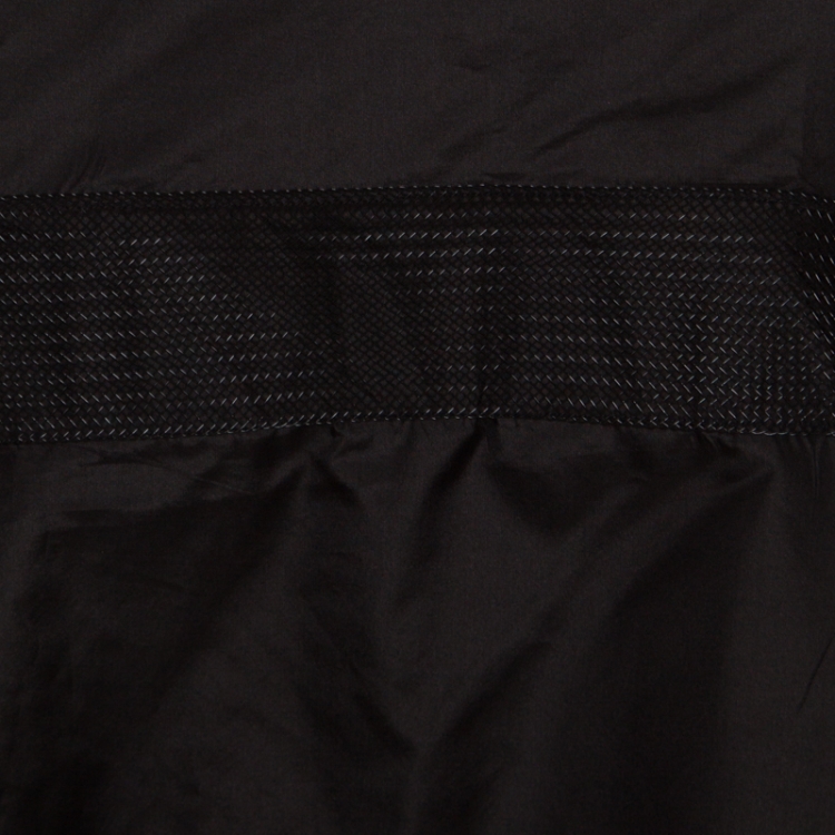 Pre Owned Dior Black Silk High Waist Mesh Insert Asymmetric Hem Flared Skirt S