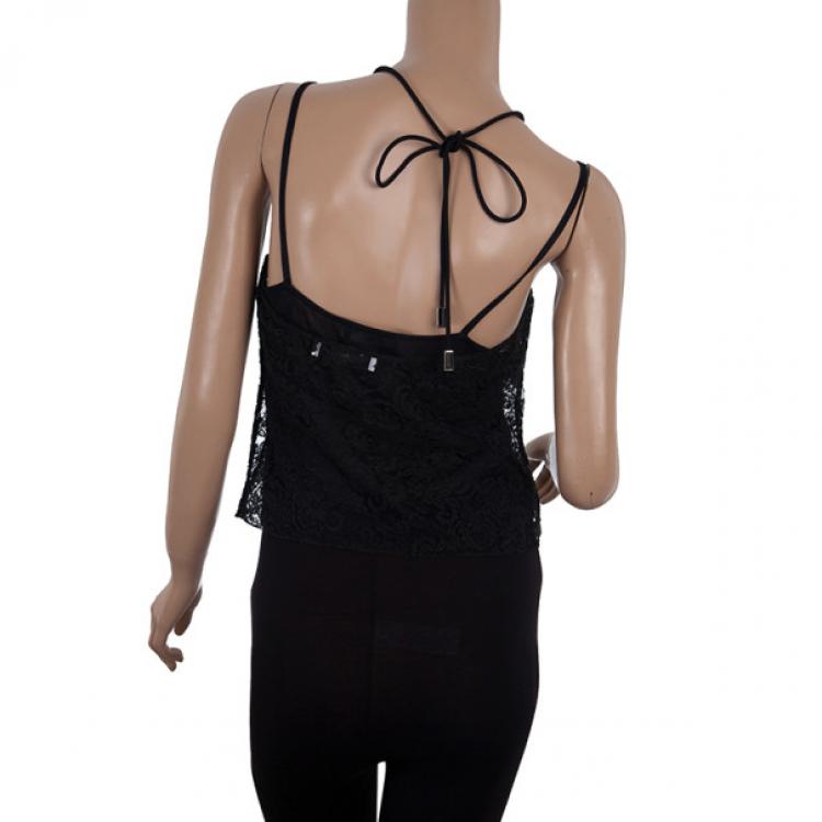 Pre Owned Dior 2 Piece Chantilly Lace Top S