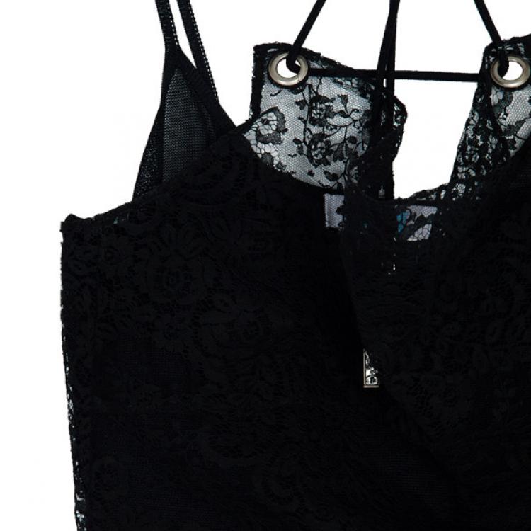 Pre Owned Dior 2 Piece Chantilly Lace Top S