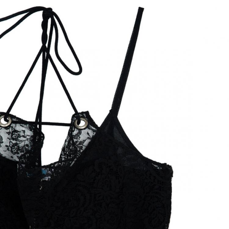 Pre Owned Dior 2 Piece Chantilly Lace Top S