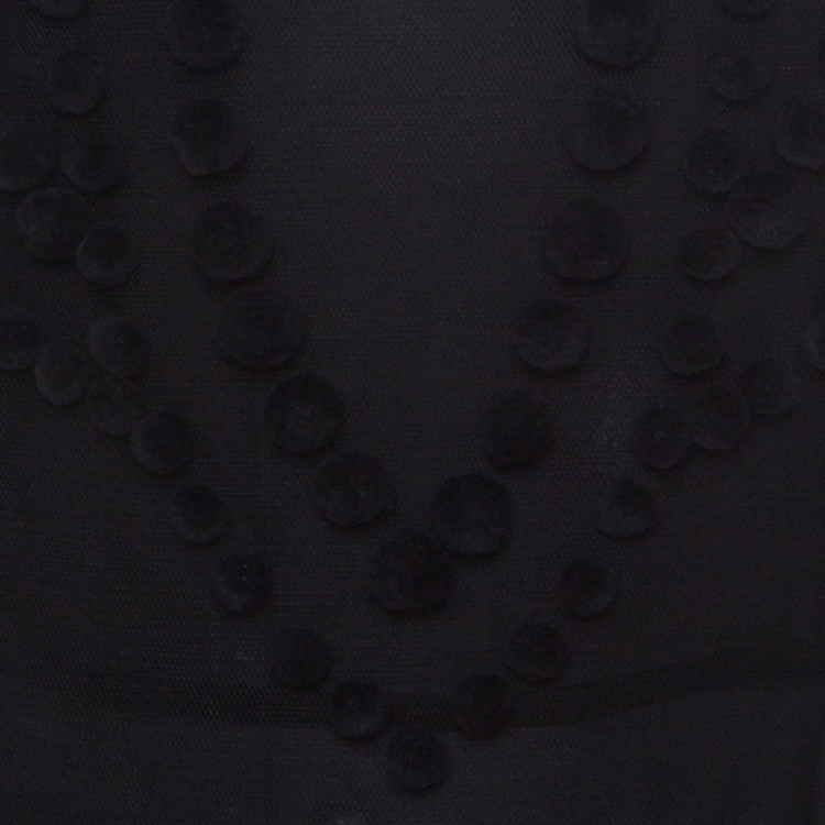 مملوكة مسبقًا Dior Black Silk and Pom Pom Tulle Sheer Cocktail Dress M 