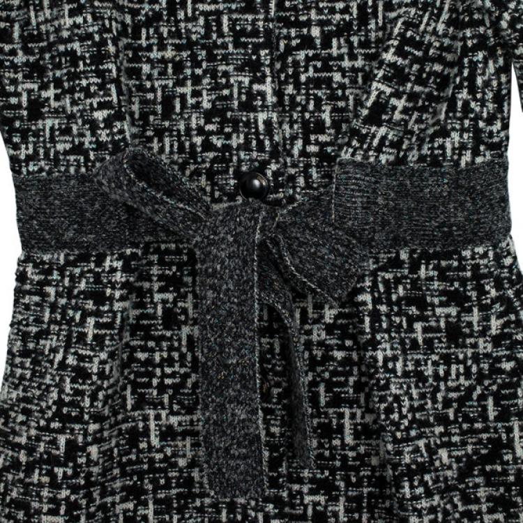 Pre Owned Christian Dior Tweed Trench Coat L