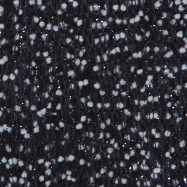Pre Owned Christian Dior Monochrome Tweed Off Shoulder Fit and Flare Dress S