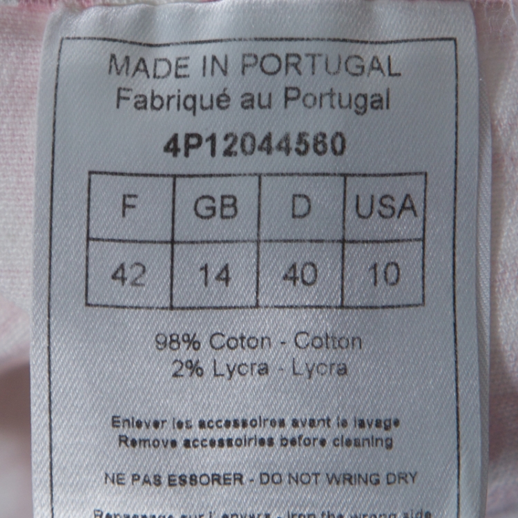 Pre Owned Dior Pink Monogram Denim Embellished Detail Cropped Pants L