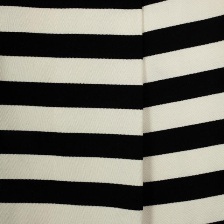 Pre Owned Christian Dior Black & White Striped Skirt S