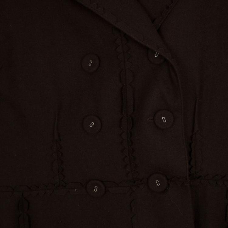 Pre Owned Christian Dior Brown Wool Trench Coat L