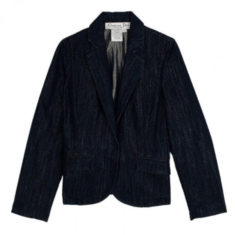 Pre Owned Christian Dior Denim Trouser Suit L