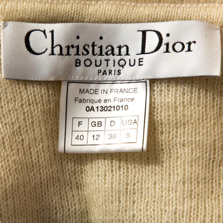 Pre Owned Dior Boutique Vintage Off White Mohair Cropped Jacket M