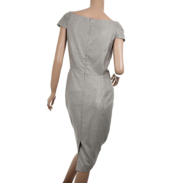 Pre Owned Christian Dior Grey Dress