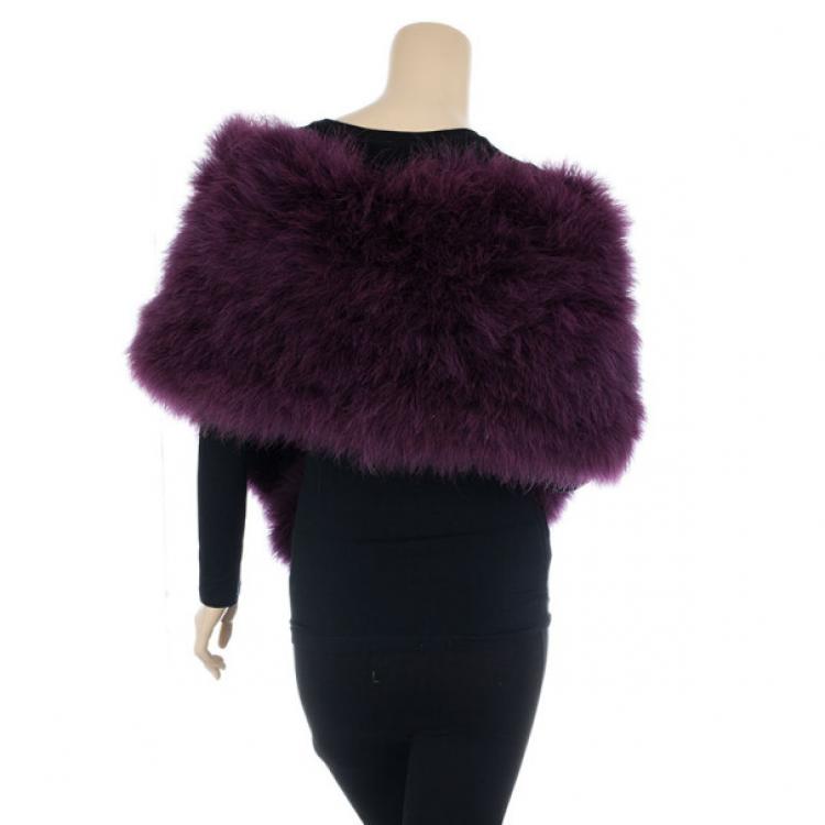 Pre Owned Christian Dior Purple Feather Stole