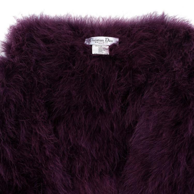 Pre Owned Christian Dior Purple Feather Stole