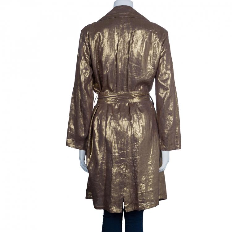 Pre Owned Dior Bronze Long Coat L