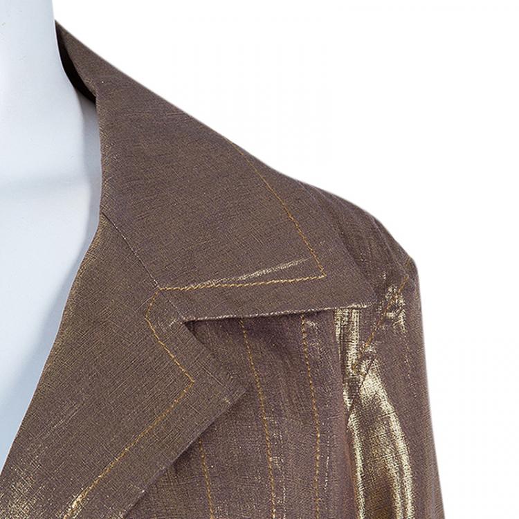 Pre Owned Dior Bronze Long Coat L
