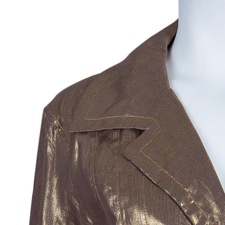 Pre Owned Dior Bronze Long Coat L