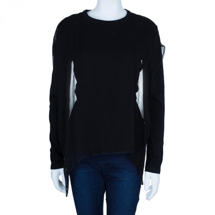 Pre Owned Dior Chiffon Cotton Blend Top M