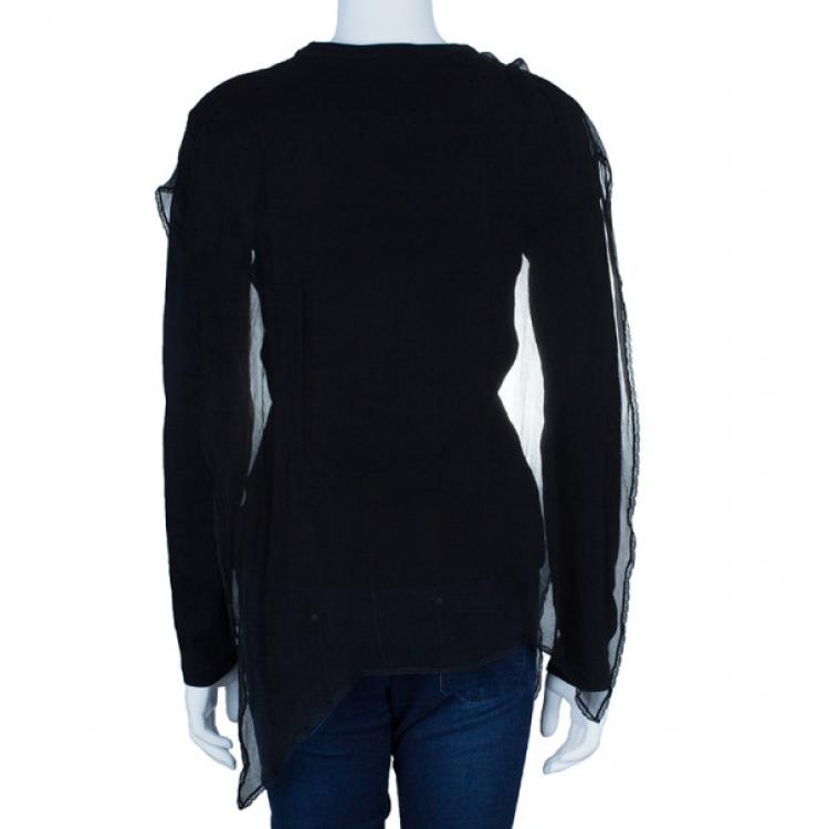 Pre Owned Dior Chiffon Cotton Blend Top M