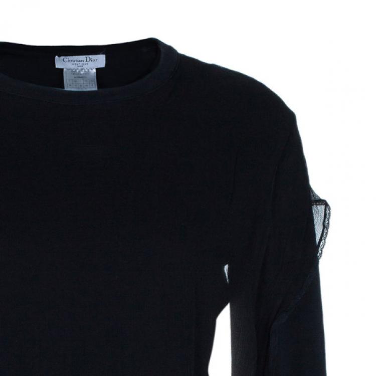 Pre Owned Dior Chiffon Cotton Blend Top M