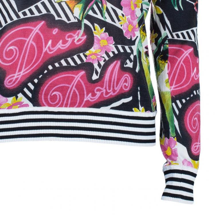 Pre Owned Dior Floral Knit Sweater M