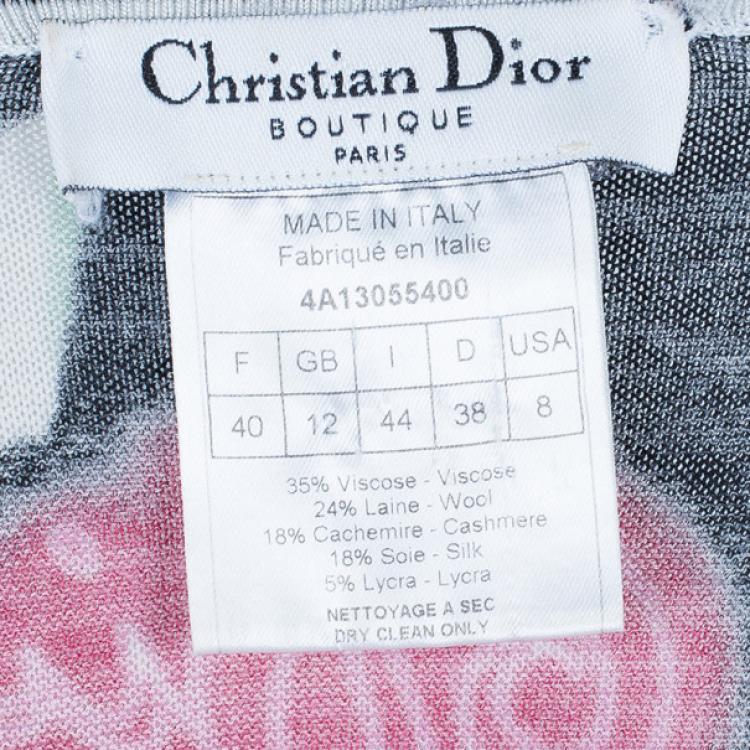 Pre Owned Dior Floral Knit Sweater M