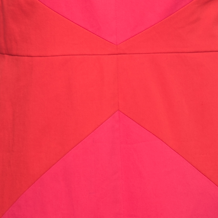 Pre Owned Dior Pink & Orange Paneled Cotton Sleeveless Midi Dress M