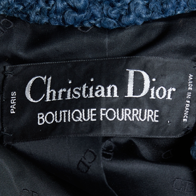 Pre Owned Christian Dior Vintage Multicolor Astrakhan Fur Coat M