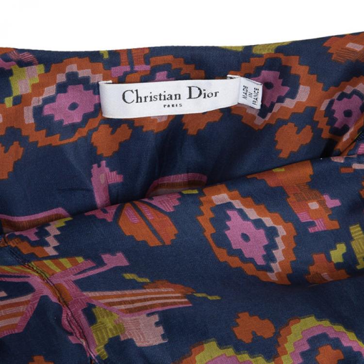 Pre Owned Dior Silk Tiered Evening Dress S