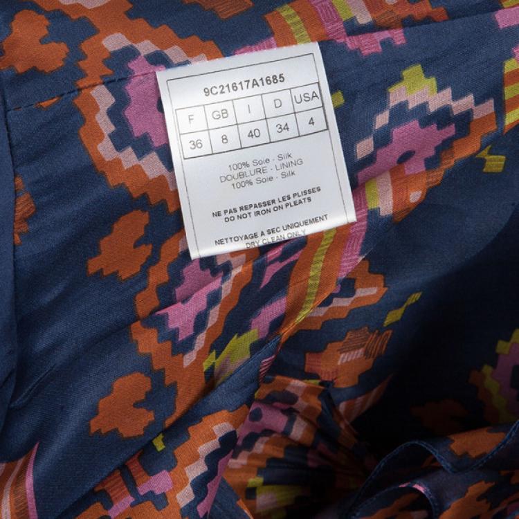Pre Owned Dior Silk Tiered Evening Dress S
