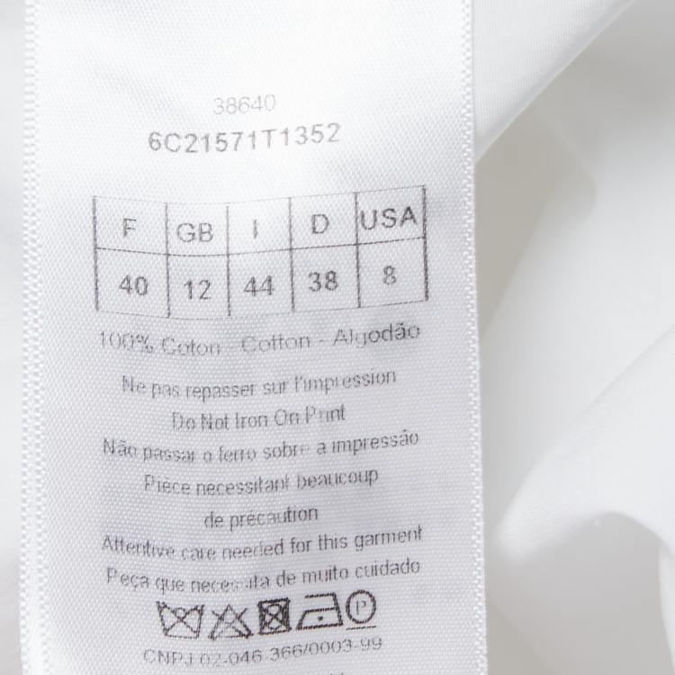 Pre Owned Dior White Cotton PARADISE Printed Full Sleeve Oversized Shirt M