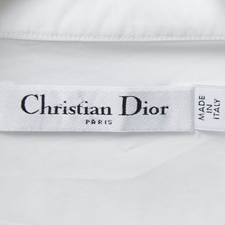 Pre Owned Dior White Cotton PARADISE Printed Full Sleeve Oversized Shirt M