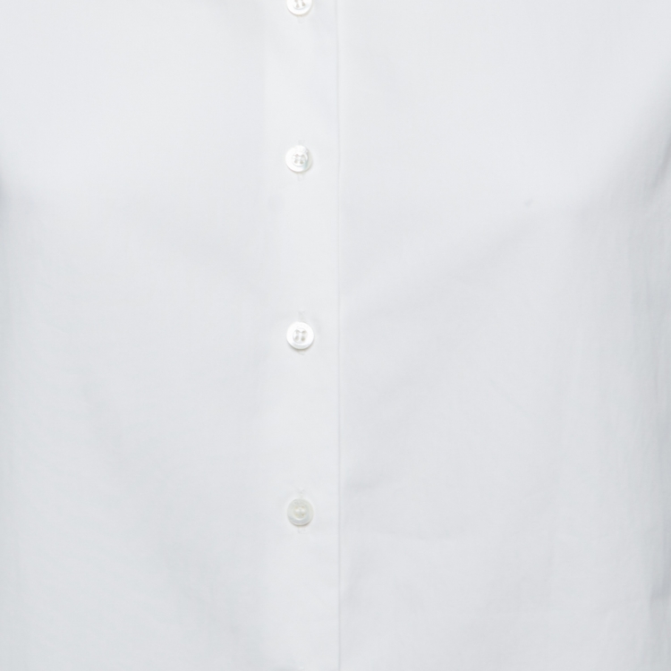 Pre Owned Dior White Cotton PARADISE Printed Full Sleeve Oversized Shirt M