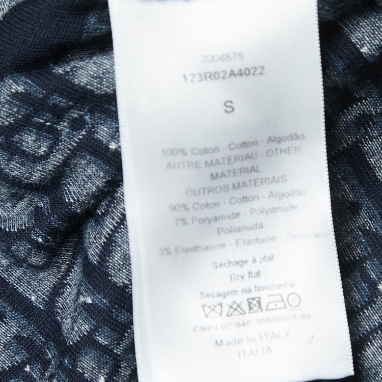 Pre Owned Dior Navy Blue Oblique Cotton Hooded Mini Dress S