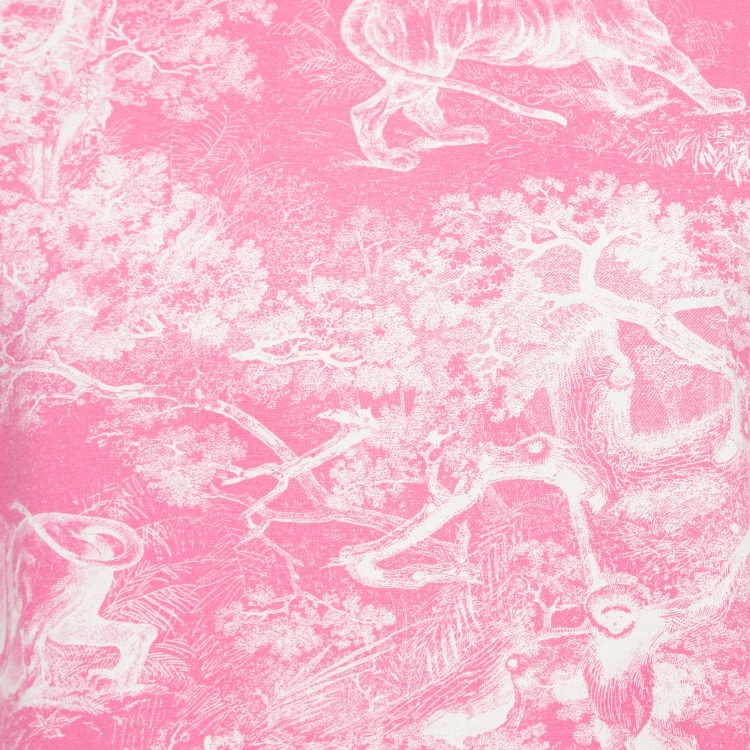 Pre Owned Christian Dior Pink Toile de Jouy Reverse Cotton and Linen Jersey T-Shirt M