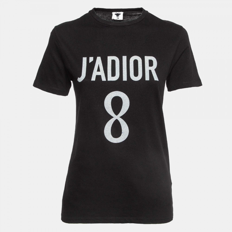 Pre Owned Dior Black J'Adior 8 Jersey T-Shirt XS