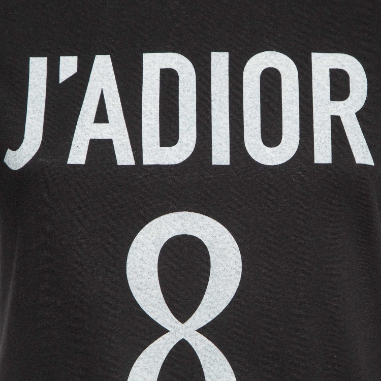 Pre Owned Dior Black J'Adior 8 Jersey T-Shirt XS