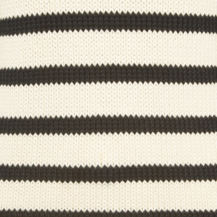 Pre Owned Christian Dior Black/White Stripe Rib Knit Crew Neck Sweater S