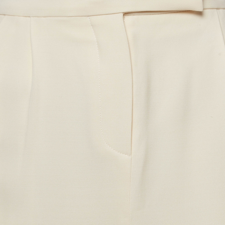 Pre Owned Christian Dior Cream Silk Blend Pencil Skirt S