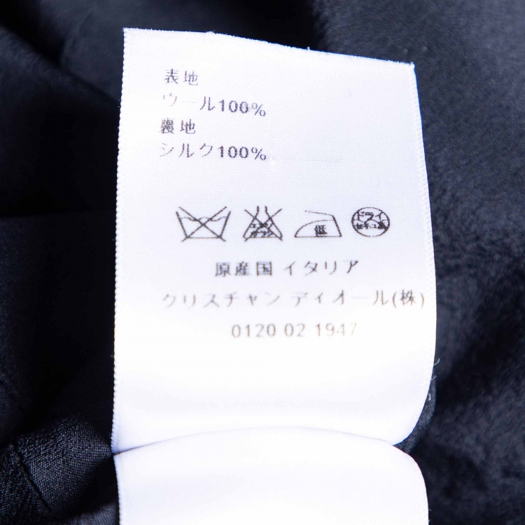 Pre Owned Dior Navy Blue Wool Flared Dress M