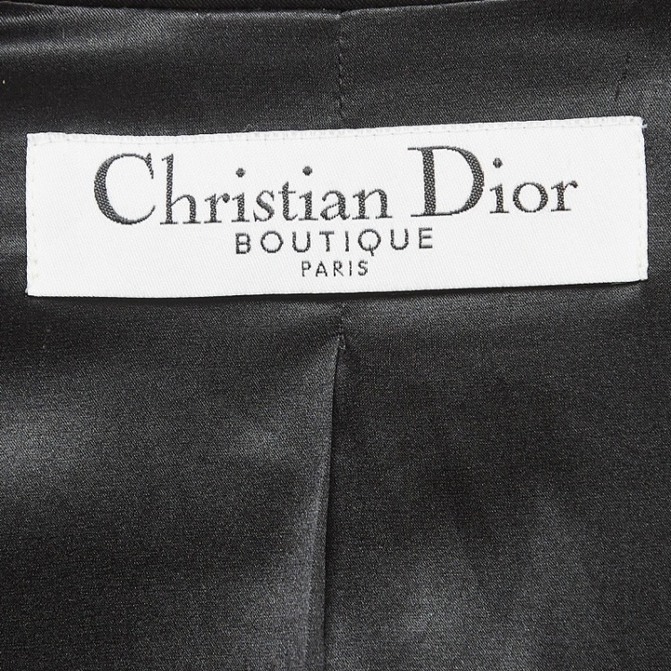 Pre Owned Dior Vintage Black Wool Blend Studded Belt Jacket L