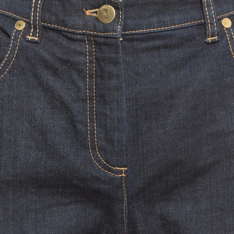 Pre Owned Dior Navy Blue Denim Flared Jeans M Waist 32"